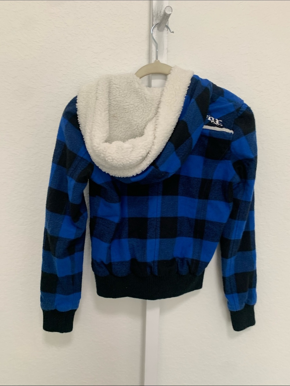 Fox Racing Blue & Black Plaid Sherpa-Lined Zip Jacket - Picture 5 of 9